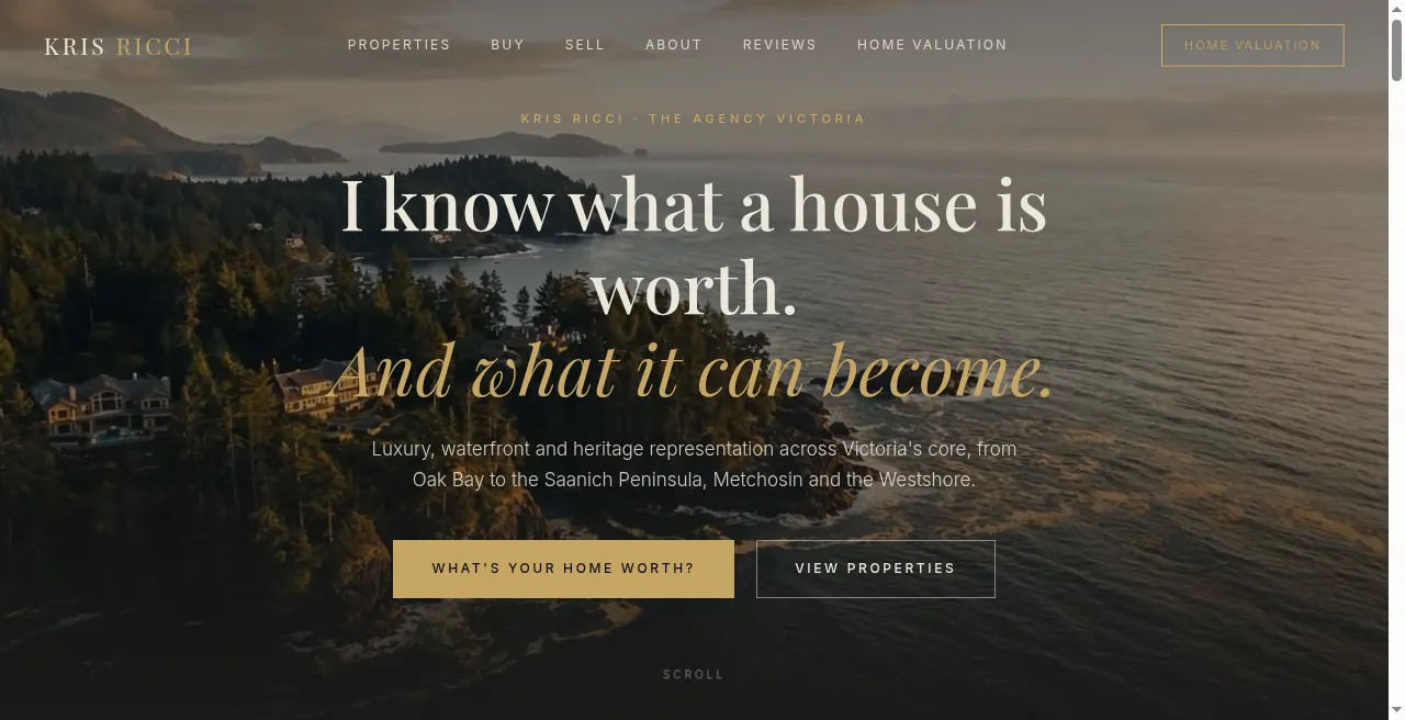 Live realtor homepage example — home page craft